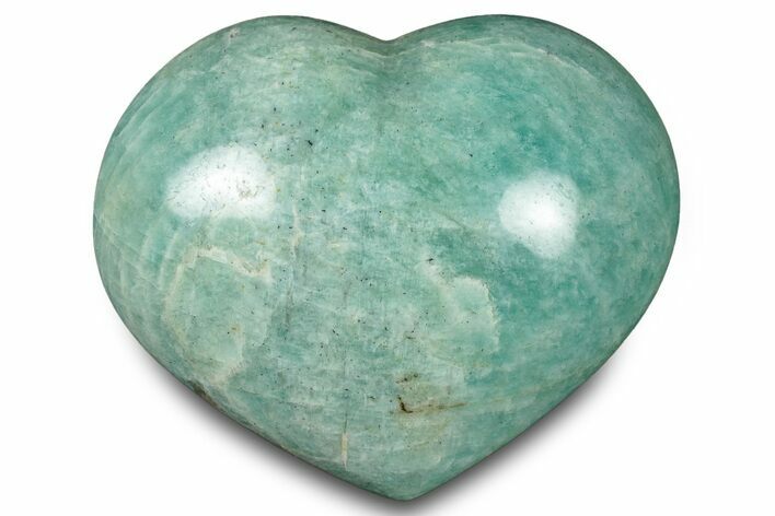 Teal-Blue Polished Amazonite Heart - Madagascar #323087